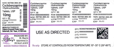 Cyclo (Cyclobenzaprine 60760 366 30)